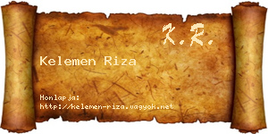 Kelemen Riza névjegykártya